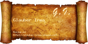 Glauber Irma névjegykártya